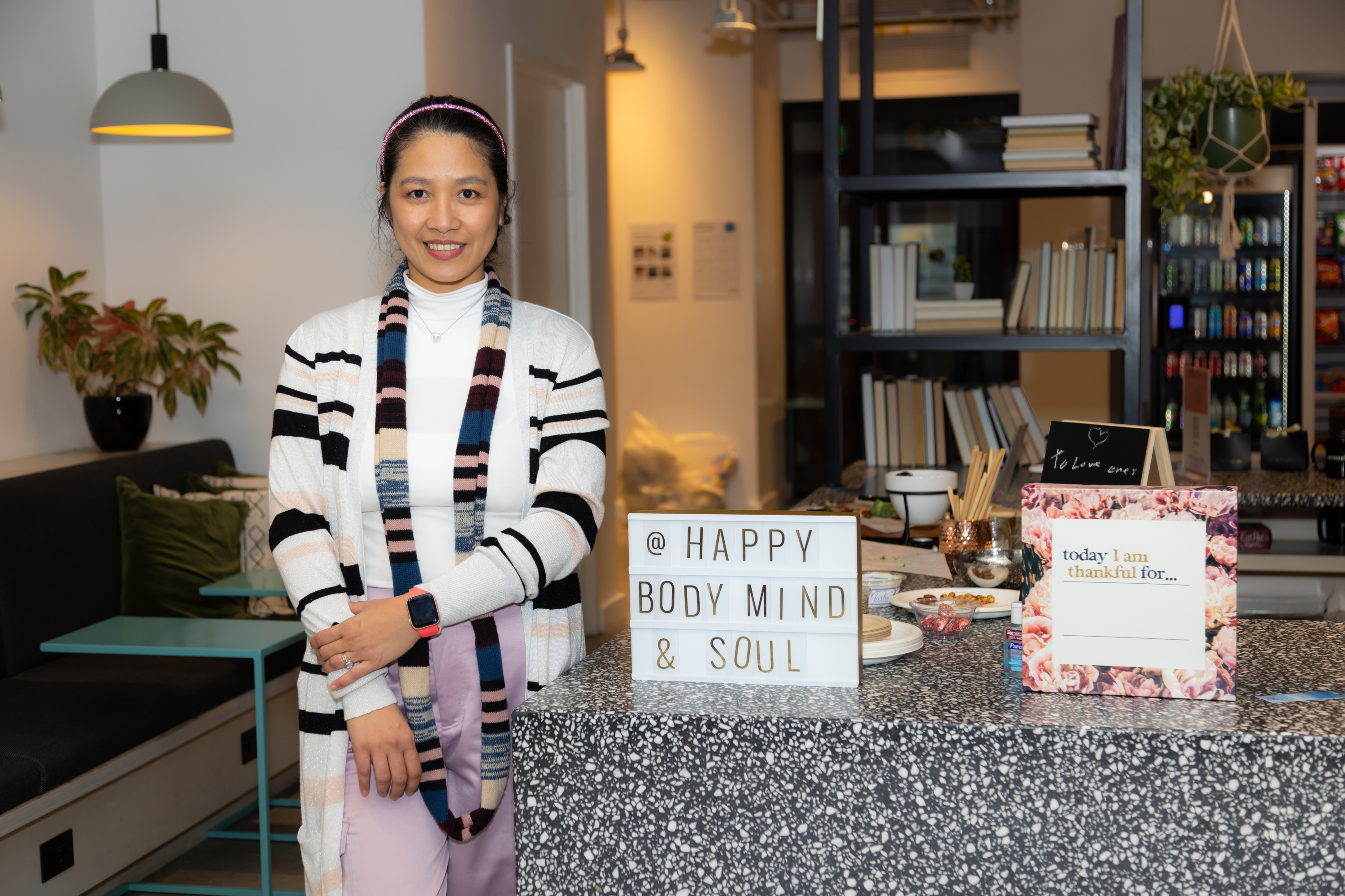 Kellie Sabas at Happy Body Mind and Soul wellness event San Diego