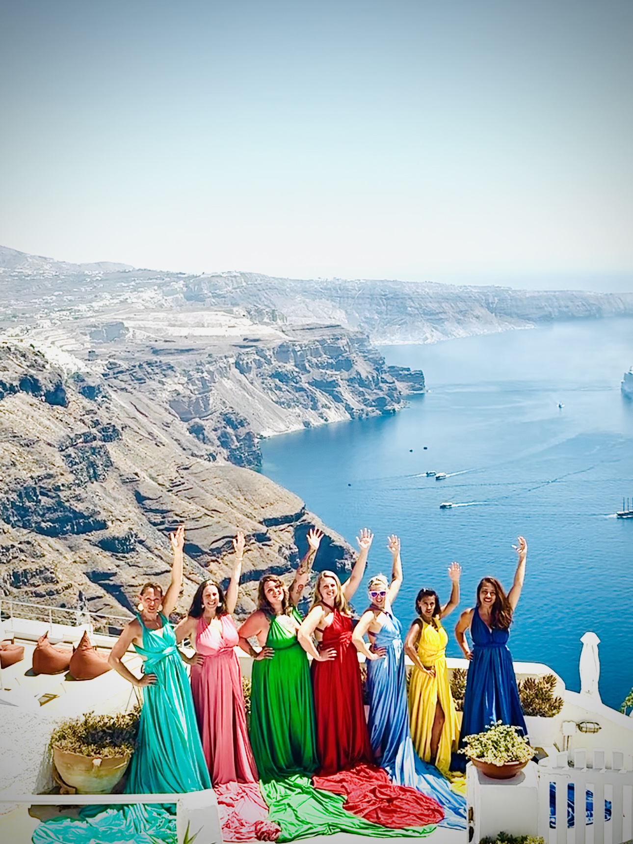 Kellie Sabas flying dress Santorini Greece Happy ME retreat